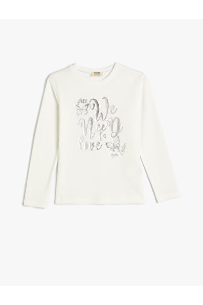 Koton Crew Neck Printed Long Sleeve T-Shirt