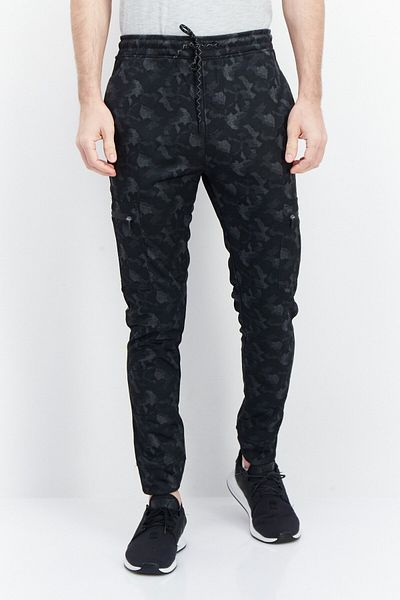 Burnside Men Regular Fit Allover Print Leggings, Black/grey Combo