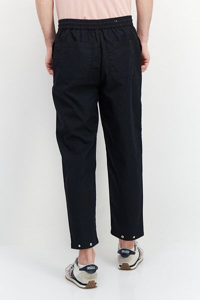 Esprit Men Balloon Fit Plain Drawstring Jogger Pants, Black