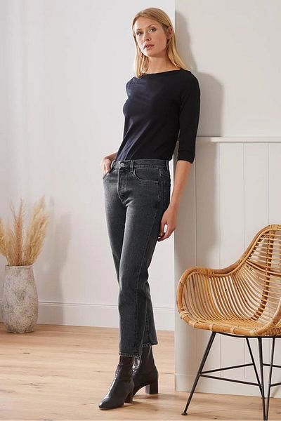 Tchibo Women Modern Fit Dark Wash Non Stretchable Denim Jeans, Grey