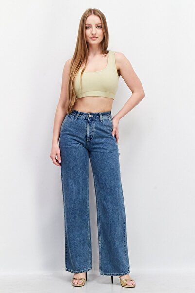 Esprit Women Regular Fit Washed Denim Jeans, Blue