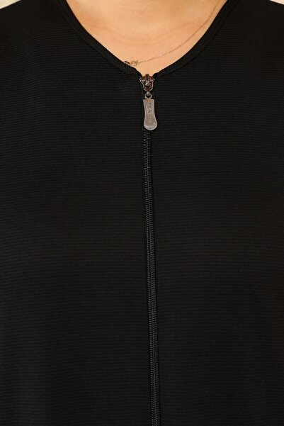 Ferace Γυναικείο Μακρύ Φόρεμα Προσευχής Plus Size με Μαύρο φερμουάρ