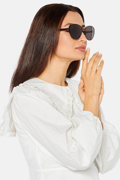 Saint Laurent Women Slm91-30011892001 Aviator Sunglasses, Black