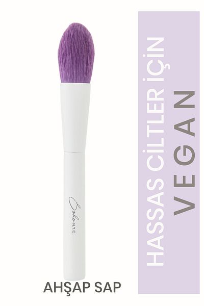 Soho N.Y.C. Vegan Flat Blush Makeup Brush-v705- Wooden Handle 15cm