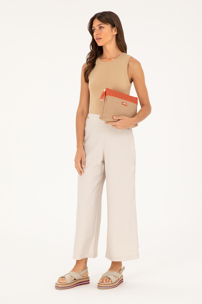 U.S. Polo Assn. Women's Stone Canvas Trousers 50281818 -Vr049