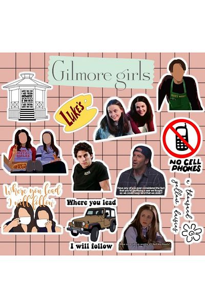 Pufidik مجموعة ملصقات Gilmore Girls - ملصقات للكمبيوتر المحمول والكمبيوتر المحمول والهاتف