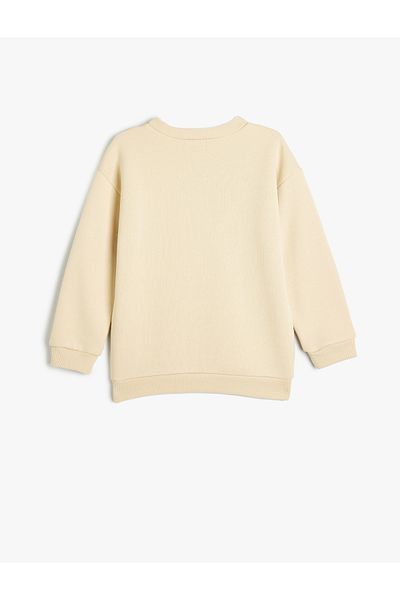 Koton Long Sleeve Crew Neck Raised Basic Sweatshirt