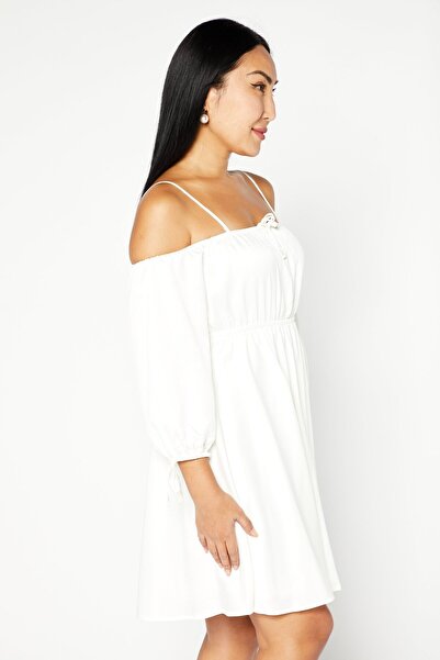 NA-KD Women Cold Shoulder Mini Dress, White