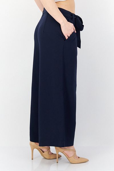 French Connection Women Wide Leg Plain Palazzo Pants, Navy