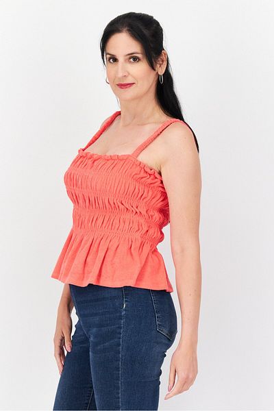 Bar III Women Square Neck Sleeveless Textured Top, Fuchsia