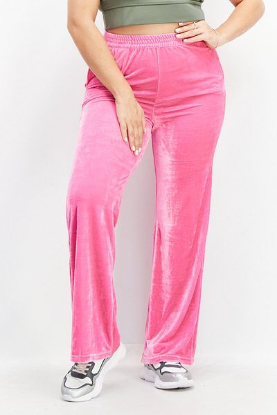 Steve Madden Women Regular Fit Textured Pull-On Palazzo Pant, Pink