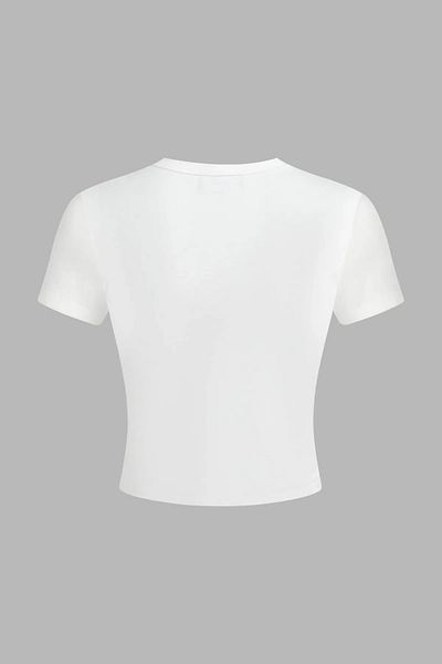 Hiccup Tricou crop din bumbac imprimat