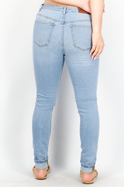 NA-KD Women Regular Fit Wash Stretchable Denim Jeans, Light Blue