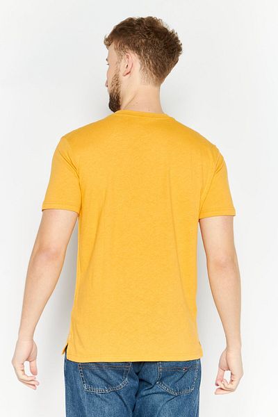 Esprit Men Regular Fit Crew Neck Short Sleeves Textured T-shirt, Light Orange