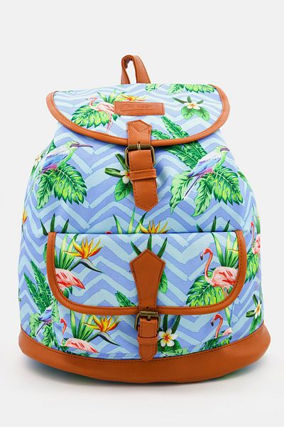 Target Women Retro Floral Backpack 35 L x 36 H x 18 W cm, Blue Combo