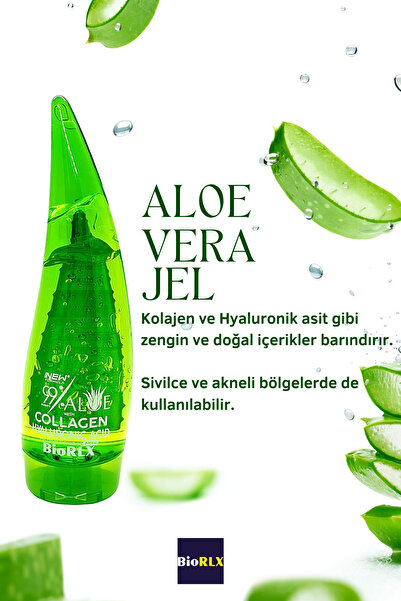 BioRLX %99 Saflıkta Aloe Vera Jeli, Kollajen Ve Hyaluronik Asit 250 ml