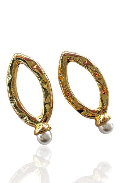 TAKIŞTIR Gold Color Stone Detailed Earrings (Pair)