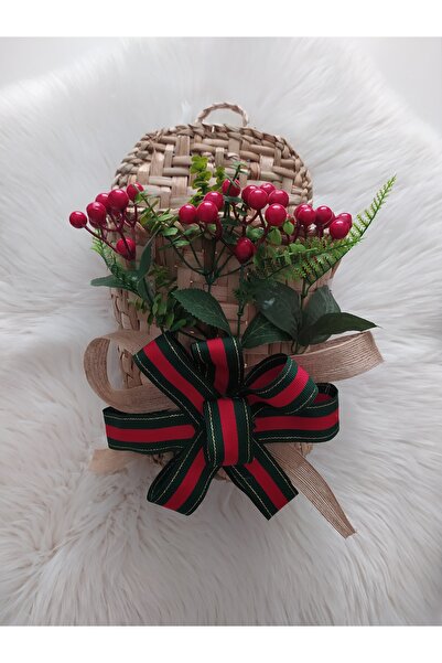 e&e süs dükkanı Door Ornament Basket Christmas Themed Gift Presentation Decorative Basket