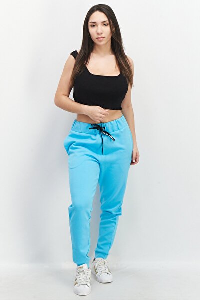 Steve Madden Women Regular Fit Brand Logo Jogger Pants, Sky Blue