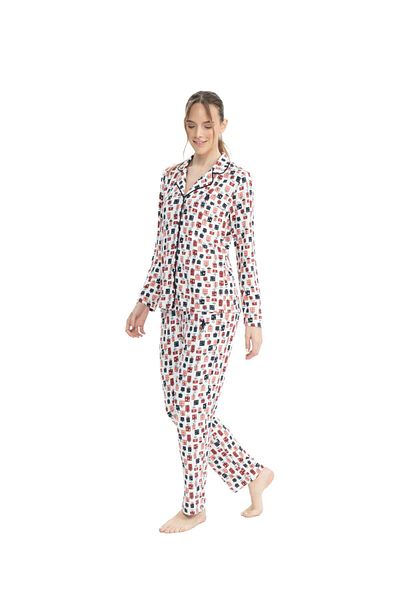 U.S. Polo Assn. Us Polo Assn. Women's Long Sleeve Padded Buttoned Pajamas Set S25111