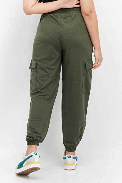 French Connection Women Regular Fit Solid Jogger Pants, Olive