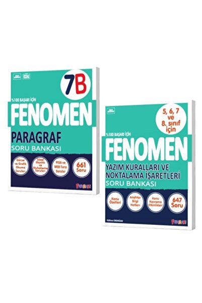 Fenomen Yayıncılık FENOMEN YAYINLARI 7 Paragraf B Soru Bankası + Yazım Kurall...
