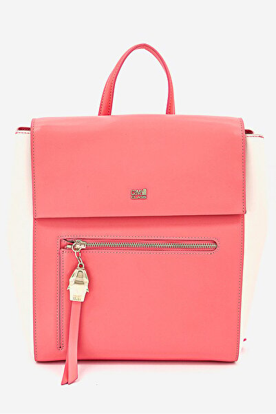 Cavalli Class Women Brand Logo Backpack 255 L x 30 H x 12 W cm, Peach
