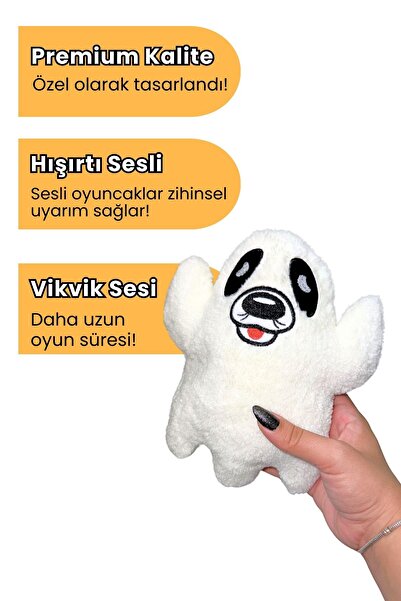 Havhav Peluş Hayalet Küçük Irk Köpek Oyuncağı Cadılar Bayramı Temalı Sesli Peluş Köpek Oyuncakları