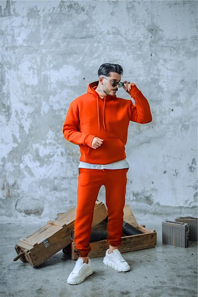 BayBayan Ανδρικό Oversize Basic Υψηλής Ποιότητας Αθλητικό Μοντέλο Σετ Φόρμας