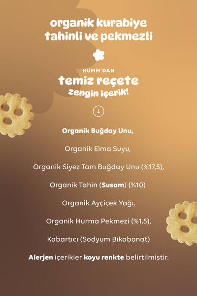 Humm Organic Organik Chefline Tahinli Pekmezli Vegan Kurabiye 55g X 6 Adet