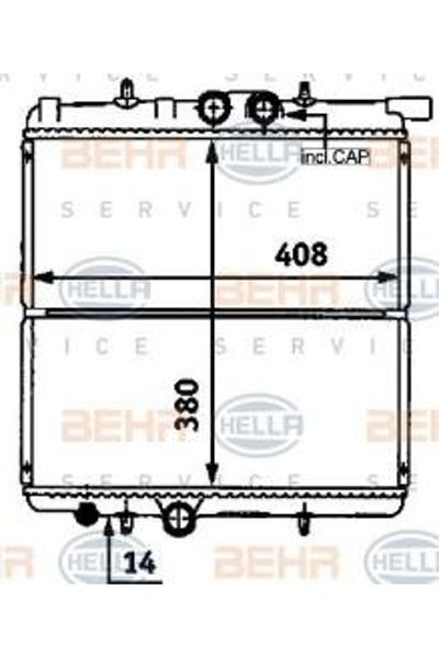 KALE Radiator 2039011 Ab P206 1.4I 8V (1 Row) 1330.37 1330H2 1330F9 Gold