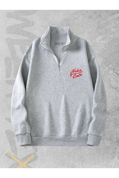 WEARTEX سويت شيرت نصف سحاب 3 خيوط Fallout Nuka Cola مطبوع
