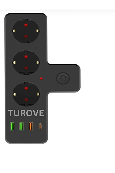 TUROVE Yeni Nesil 3 Lü Duvar Priz Termal Akım Korumalı 3-x-usb 1-type-c 20 W Elektronik Ürünler Için Uygun