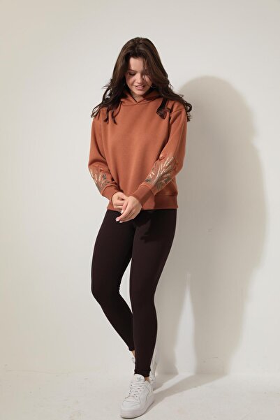 AMİDA Φούτερ με κουκούλα με κεντητό πλακάκι Virgo - 2428