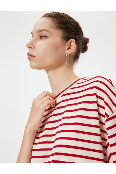 Koton Crew Neck Viscose Blended Short Sleeve T-Shirt