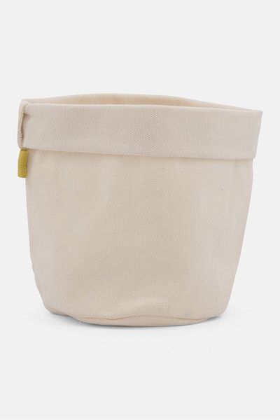 Demdaco Floral Canvas Standing Planter, Cream