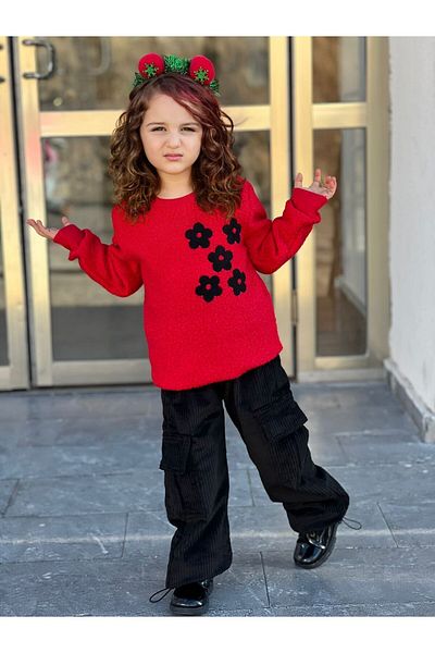 Ysferbutik Girls' Velvet Pants and Sweater