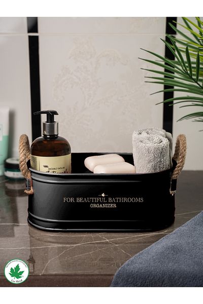 linmetal Baton Metal Bathroom Organizer with Rope Handle, Bathroom Organizer (For Beautiful Bathrooms Organizer Printing)