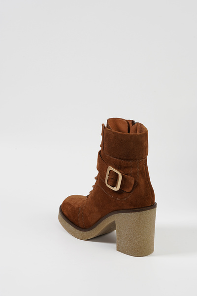 GLAZA Kadın Taba Hakiki Süet Deri Günlük Bot