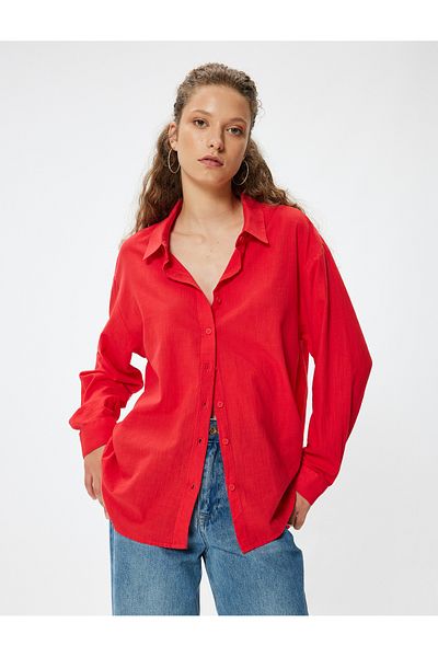 Koton Cotton LonG Sleeve Classic Collar Shirt - ButtoneD