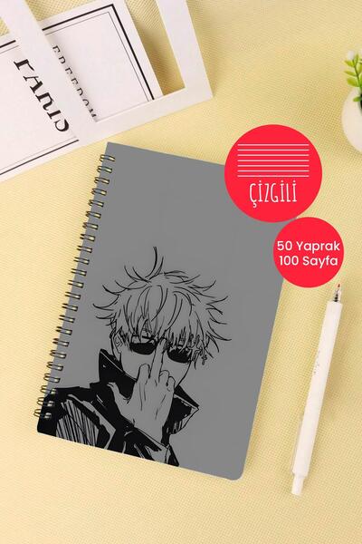 Anime Marketi دفتر مدرسي Jujutsu Kaisen مقاس A5 على شكل حلزوني 50 ورقة و100 ص...