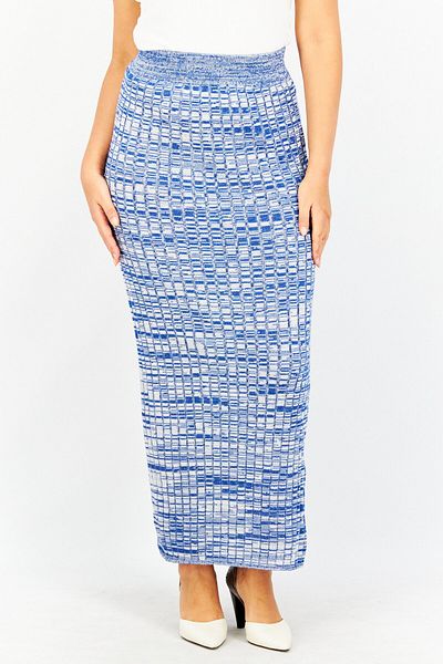 NA-KD Women Textured Maxi Skirt, Blue