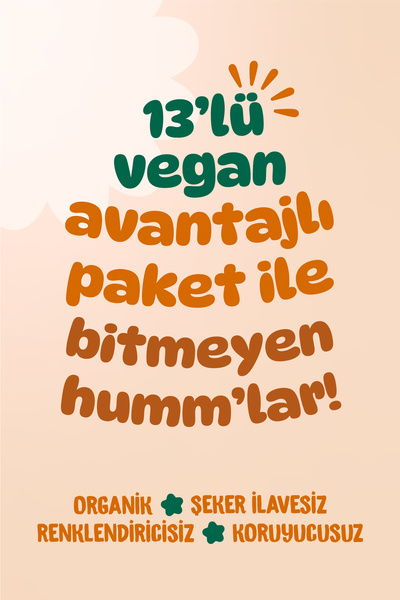 Humm Organic Organik Vegan Tatlı & Tuzlu Atıştırmalık Paketi - 13 adet (13 çeşit)