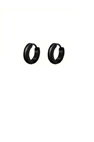 Vira Black Steel Earrings - Minimalist Trend, Daily Use, 1 Pair Style 02