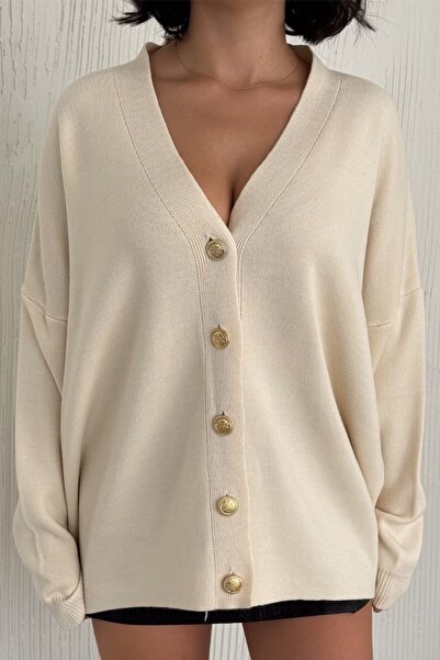 Ded COLLECTION Cardigan de damă, cu decolteu în V, cu mânecă lungă, cu nastur...