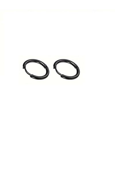 Vira Black Steel Earrings - Minimalist Trend, Daily Use, 1 Pair Style 04