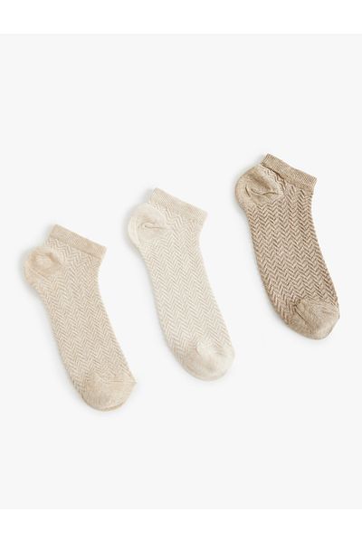 Koton Colorful Textured 3-Piece Booties Socks Set
