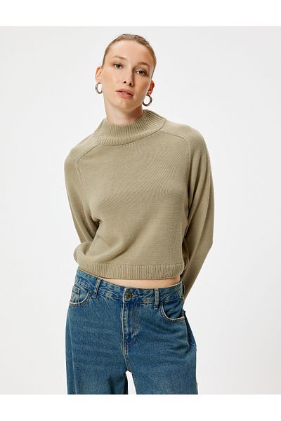 Koton Long Sleeve Stand Collar Basic Knitwear Sweater