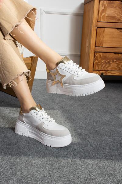 ShoeTek Klarissa Γυναικεία Sneakers με Αστέρια στο Πλάι και Κορδόνια, Αθλητικ...