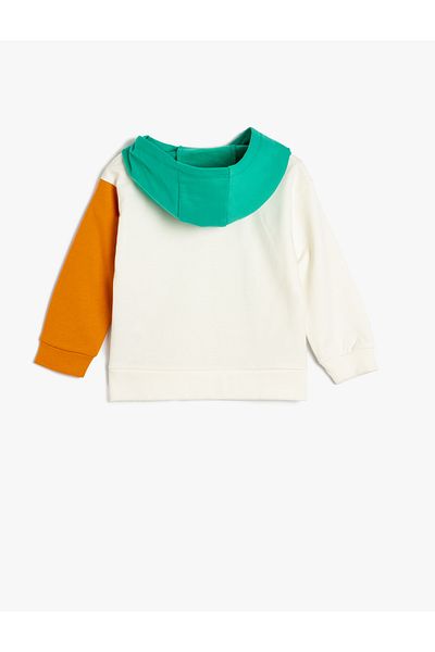 Koton Cotton Hoodie and Kangaroo Pocket Sweat Printed